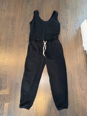 Everyday Black Tank Jumpsuit with Drawstring Waist